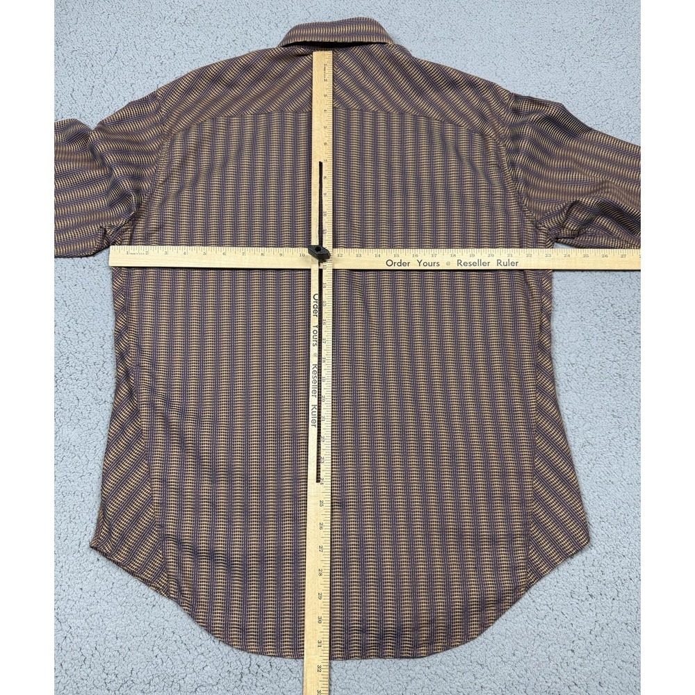 Robert Graham Shirt Mens Large Brown Check Long Sleeve Button Up Silk Trim Woven - Picture 6 of 9